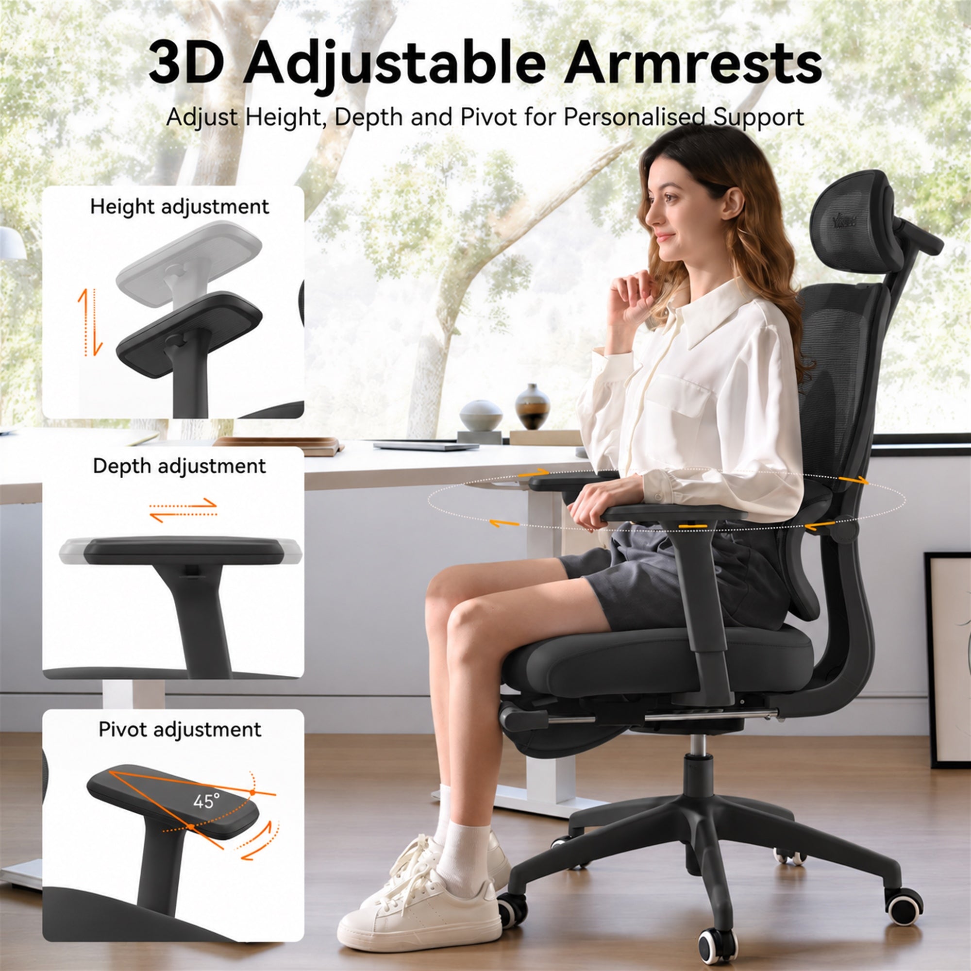 Silla de oficina ergonómica MUSSO E600 SE Relaxure