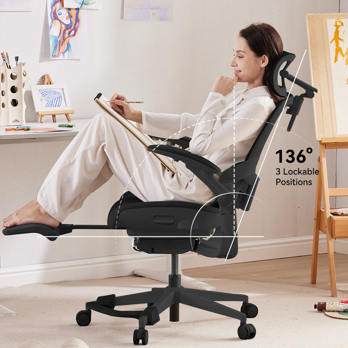Scaun de birou ergonomic Musso E80 Muse FemmePosture